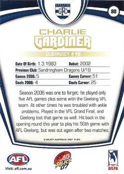 2007 Select AFL Supreme #80 Charlie Gardiner Back